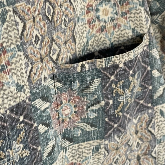 Reyn Spooner Mens Hawaiian Popover Shirt size large Blue Beige Reverse Print USA - Picture 5 of 10